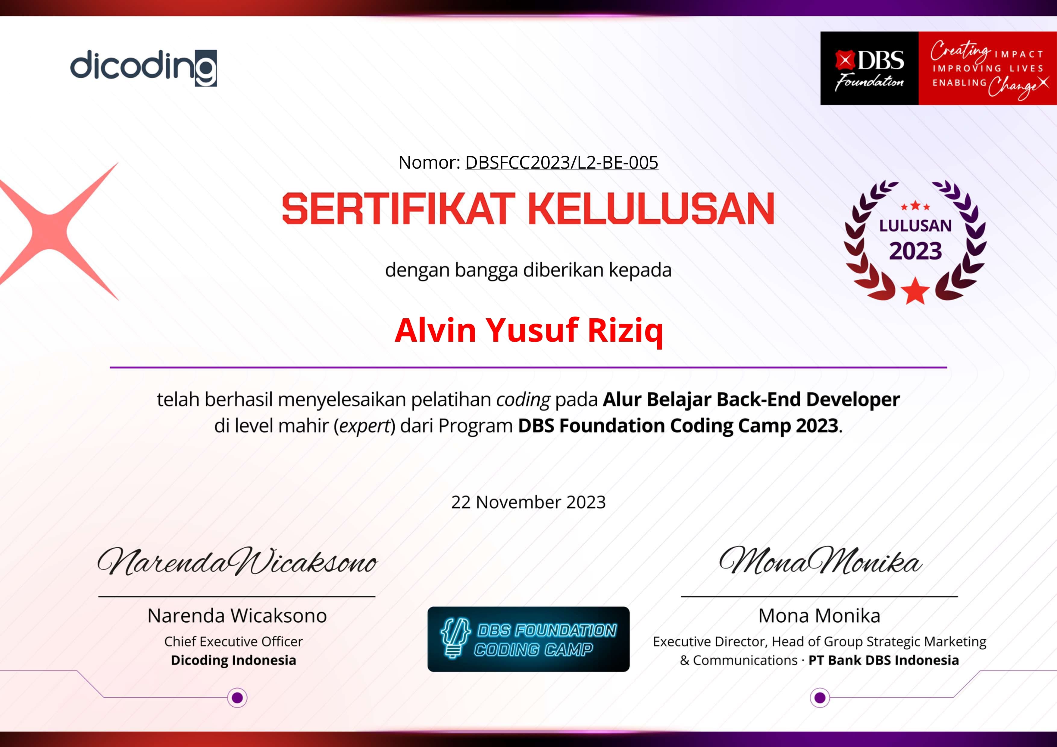 DBS Foundation Coding Camp - Backend Expert