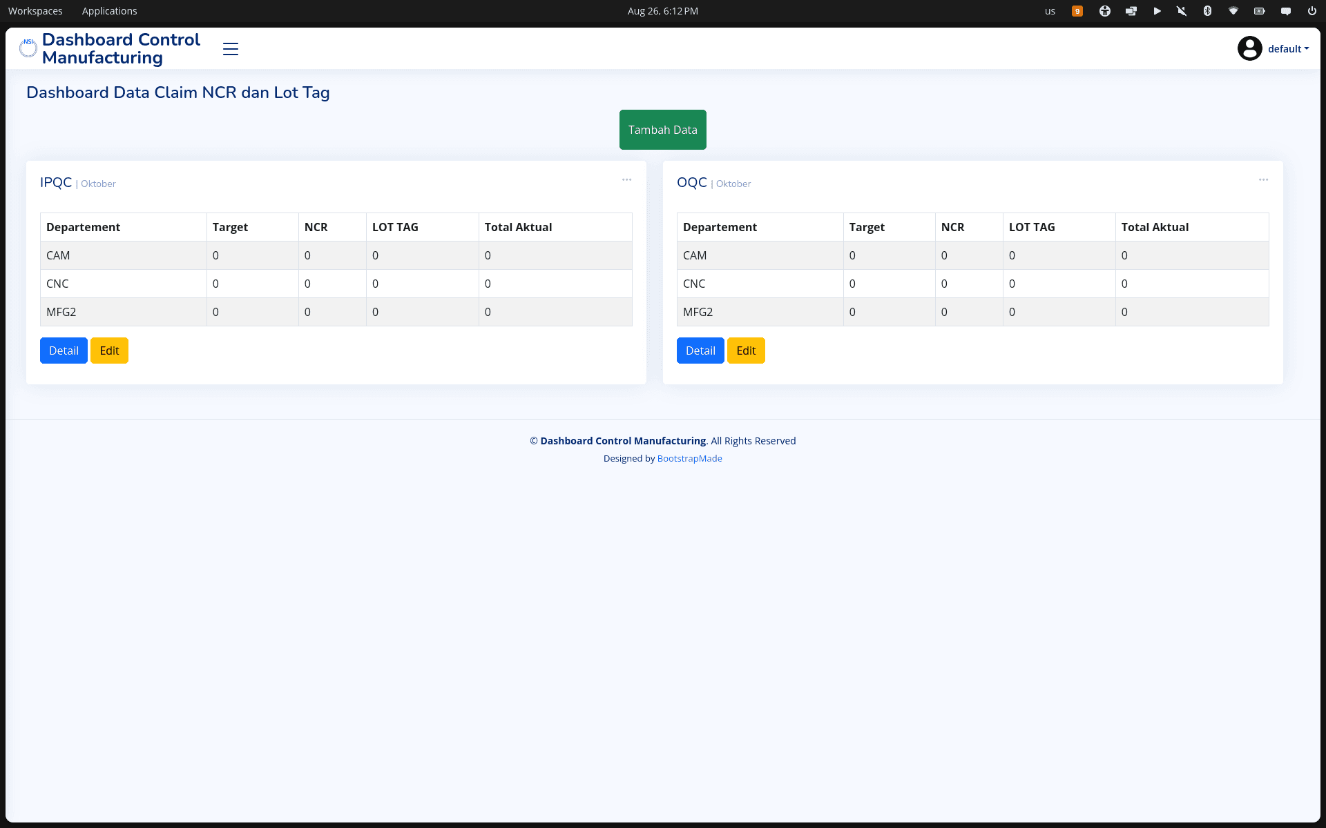 Real-time KPI Manufacturing Dashboard — screenshot 4