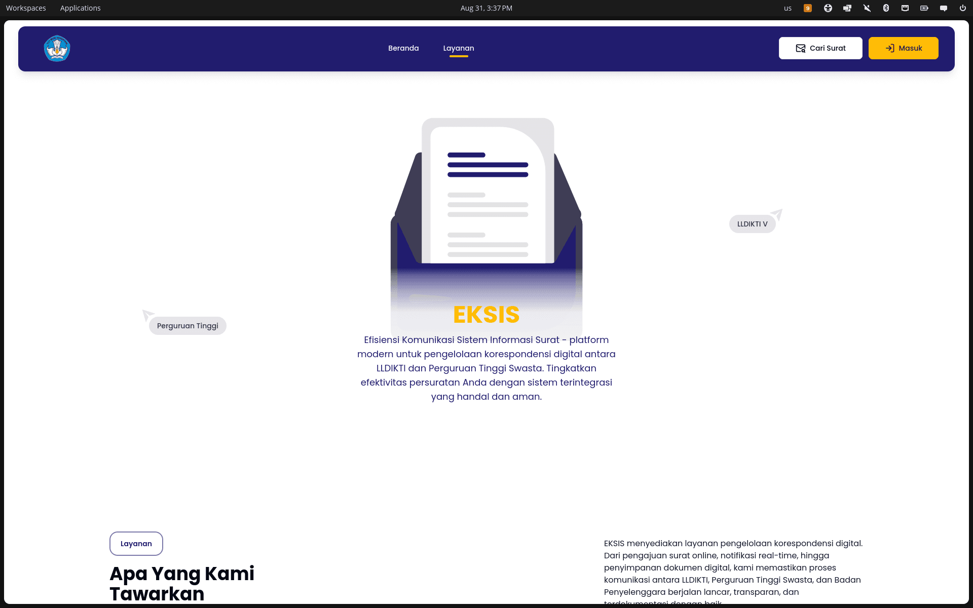 Eksis — Internal Letter & Disposition Management System — screenshot 2