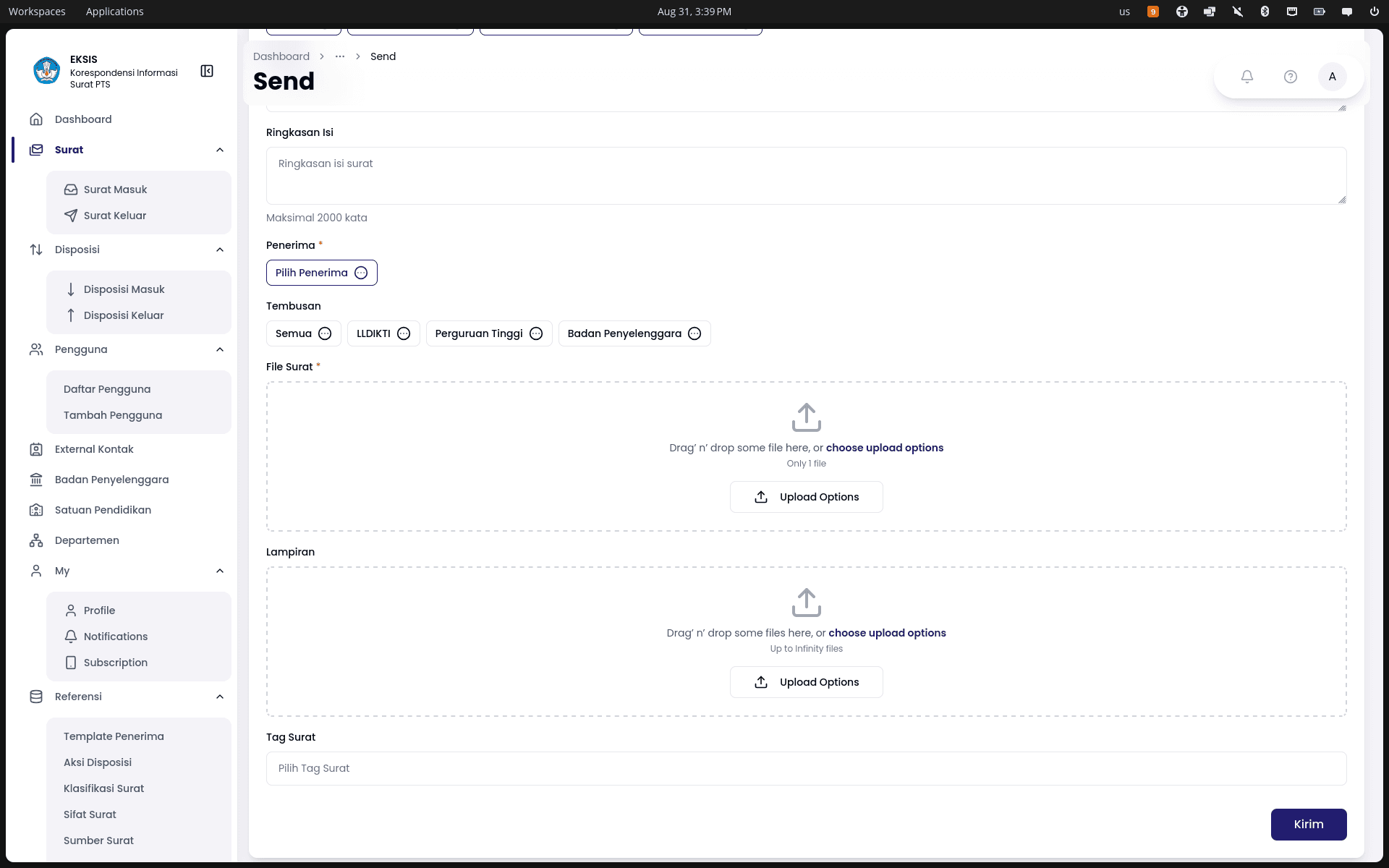 Eksis — Internal Letter & Disposition Management System — screenshot 4